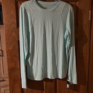 Avia Women's Sky Blue Long Sleeve Sheer Activewear Tee